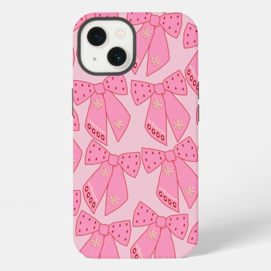 Roze Kerstbogen iPhone Hoesje (Achterkant)
