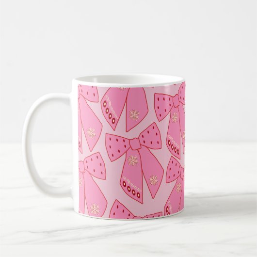 Roze kerstbogen koffiemok (Links)
