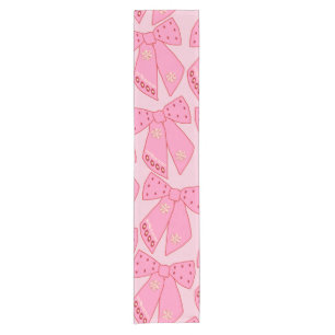 Roze kerstbogen korte tafelloper