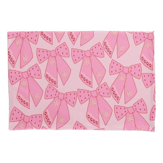 Roze kerstbogen kussensloop (Voorkant)