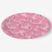 Roze kerstbogen papieren bordje (Gekanteld)