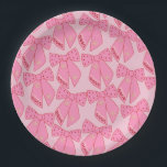 Roze kerstbogen papieren bordje<br><div class="desc">Kleurrijke kerstbogen - Coquette Ribbons - Roze.</div>