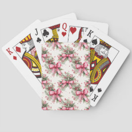 Roze kerstbogen pokerkaarten