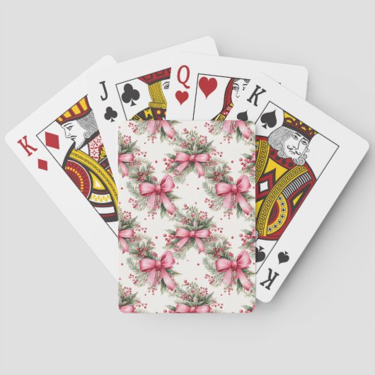 Roze kerstbogen pokerkaarten (Achterkant)