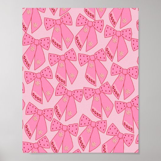 Roze kerstbogen poster (Voorkant)