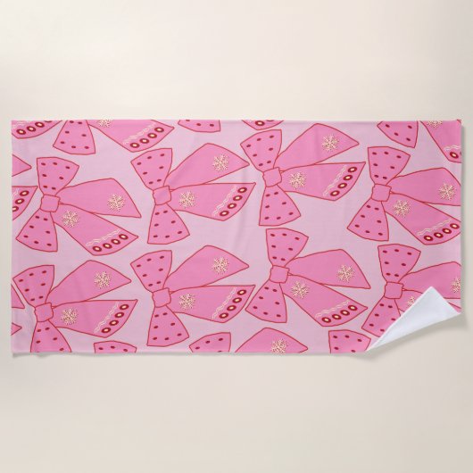 Roze kerstbogen strandlaken (Voorkant)