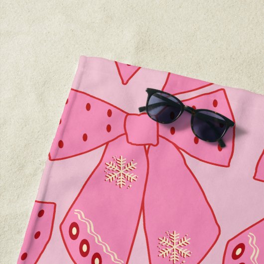 Roze kerstbogen strandlaken (In situ)