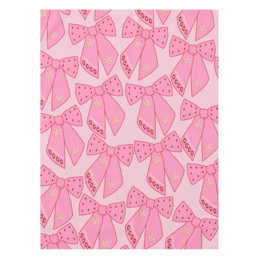 Roze kerstbogen tafelkleed (Voorkant)