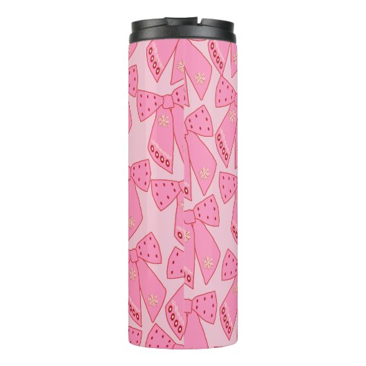 Roze kerstbogen thermosbeker (Achterkant)