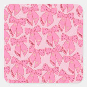 Roze kerstbogen vierkante sticker (Voorkant)