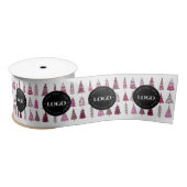 Roze kerstbomen Aangepaste Logo voor Bedrijven Satijnen Lint (Spoel)