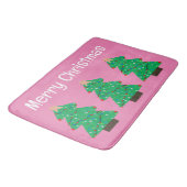 Roze kerstbomen badmat (Gekanteld)
