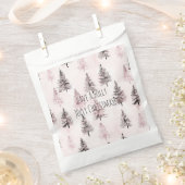 Roze Kerstbomen Bedankzakje (Geknipt)