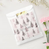 Roze Kerstbomen Bedankzakje (Gezegeld)