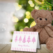 Roze Kerstbomen Blank Note Cards Kaart