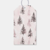 Roze Kerstbomen Cadeaulabel (Achterkant)