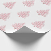 Roze Kerstbomen Cadeaupapier (Hoek)