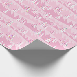 Roze kerstbomen cadeaupapier