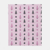 Roze kerstbomen fleece deken (Voorkant)