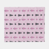 Roze kerstbomen fleece deken (Voorkant (Horizontaal))