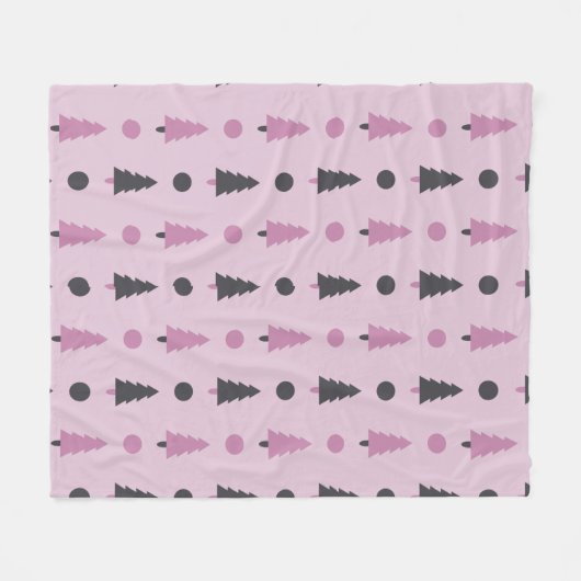 Roze kerstbomen fleece deken (Voorkant (Horizontaal))