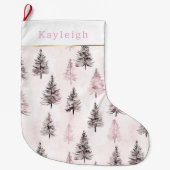 Roze Kerstbomen Grote Kerstsok (Voorkant)