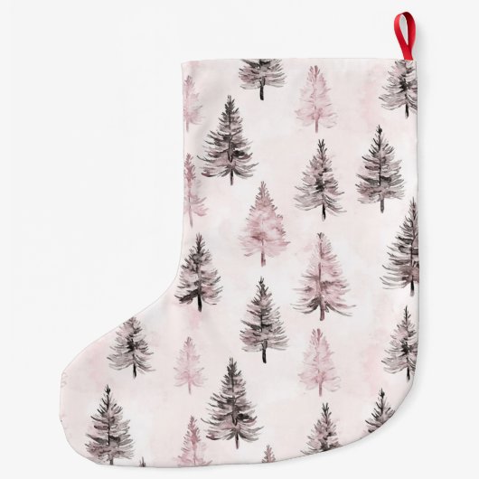 Roze Kerstbomen Grote Kerstsok (Achterkant)