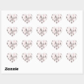 Roze Kerstbomen Hart Sticker (Vel)