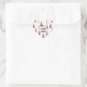 Roze Kerstbomen Hart Sticker (Tas)