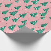 Roze kerstbomen inpakpapier (Hoek)
