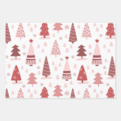 Roze kerstbomen inpakpapier vel (Voorkant)