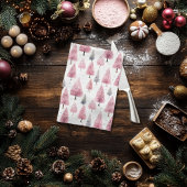Roze kerstbomen keukenhanddoek