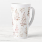Roze Kerstbomen Latte Mok (Rechterhoek)