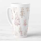 Roze Kerstbomen Latte Mok (Linkerhoek)