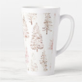 Roze Kerstbomen Latte Mok (Rechts)