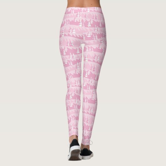 Roze kerstbomen leggings (Achterkant)