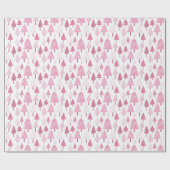 Roze kerstbomen Leuke moderne vakantie Cadeaupapier (Vlak)