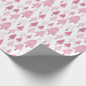 Roze kerstbomen Leuke moderne vakantie Cadeaupapier (Hoek)