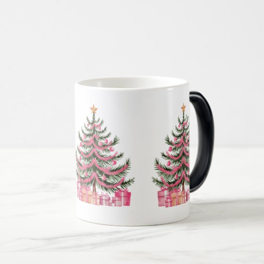 Roze kerstbomen magische mok (Voorkant rechts)