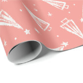 Roze kerstbomen met patroon cadeaupapier (Rol Hoek)