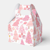 Roze Kerstbomen Patroon Bedankdoosjes (Achterkant)