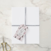 Roze Kerstbomen Rechthoek Cadeaulabel (Met Touw)