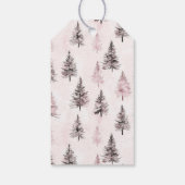 Roze Kerstbomen Rechthoek Cadeaulabel (Achterkant)