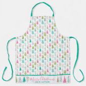 Roze kerstbomen schort (Voorkant)