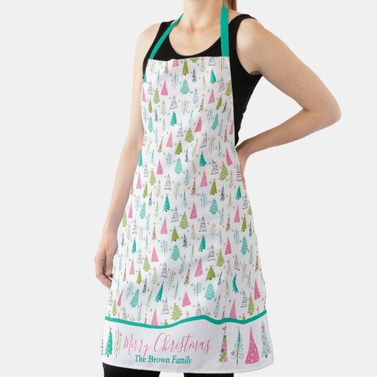 Roze kerstbomen schort (Insitu)