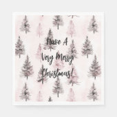 Roze kerstbomen servet (Voorkant)