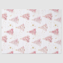 Roze kerstbomen tissuepapier