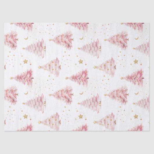 Roze kerstbomen tissuepapier (Voorkant)