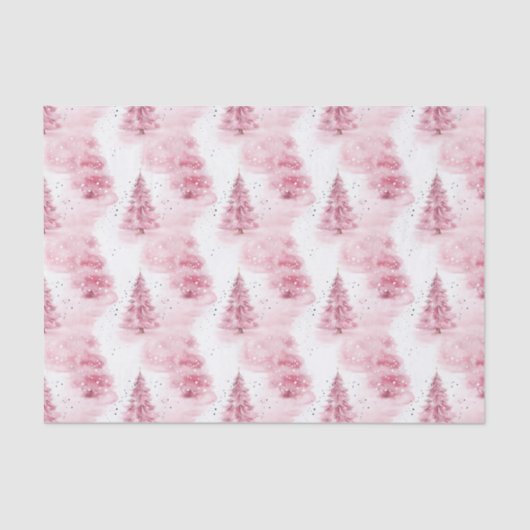 Roze kerstbomen tissuepapier (Voorkant)