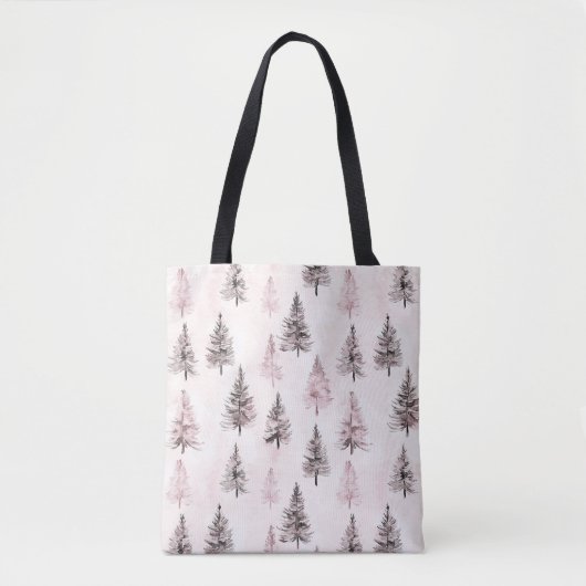 Roze kerstbomen tote bag (Voorkant)